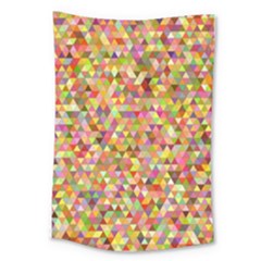 Multicolored Mixcolor Geometric Pattern Large Tapestry