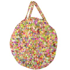 Multicolored Mixcolor Geometric Pattern Giant Round Zipper Tote