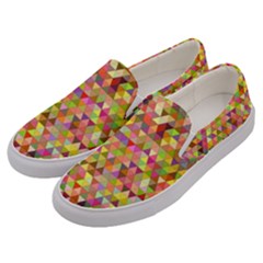 Multicolored Mixcolor Geometric Pattern Men s Canvas Slip Ons