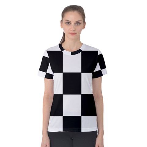 Grid Domino Bank And Black Women s Cotton Tee by Nexatart