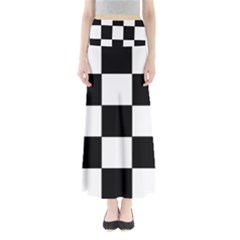 Grid Domino Bank And Black Full Length Maxi Skirt by Nexatart