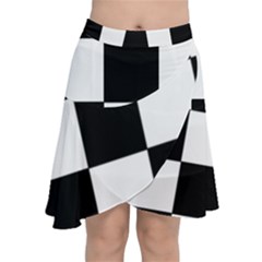 Grid Domino Bank And Black Chiffon Wrap