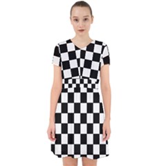 Grid Domino Bank And Black Adorable In Chiffon Dress by Nexatart