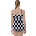 Grid Domino Bank And Black Babydoll Tankini Set View2