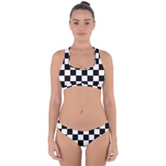 Grid Domino Bank And Black Cross Back Hipster Bikini Set by Nexatart