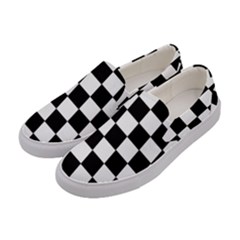 Grid Domino Bank And Black Women s Canvas Slip Ons