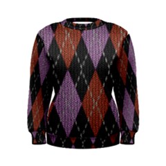 Knit Geometric Plaid Fabric Pattern Women s Sweatshirt