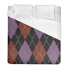 Knit Geometric Plaid Fabric Pattern Duvet Cover (full/ Double Size) by paulaoliveiradesign