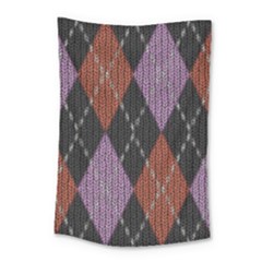 Knit Geometric Plaid Fabric Pattern Small Tapestry