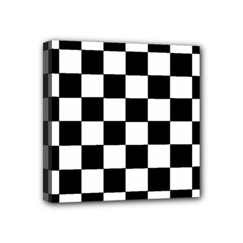 Grid Domino Bank And Black Mini Canvas 4  X 4  by Nexatart