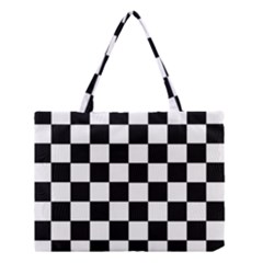 Grid Domino Bank And Black Medium Tote Bag by Nexatart