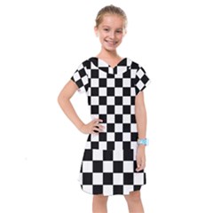 Grid Domino Bank And Black Kids  Drop Waist Dress