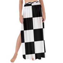 Grid Domino Bank And Black Maxi Chiffon Tie-up Sarong by Nexatart