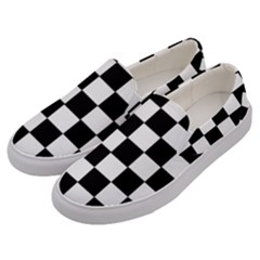 Grid Domino Bank And Black Men s Canvas Slip Ons