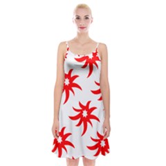 Star Figure Form Pattern Structure Spaghetti Strap Velvet Dress