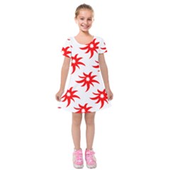 Star Figure Form Pattern Structure Kids  Short Sleeve Velvet Dress by Nexatart