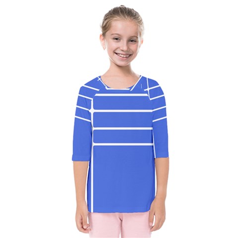 Stripes Pattern Template Texture Blue Kids  Quarter Sleeve Raglan Tee by Nexatart