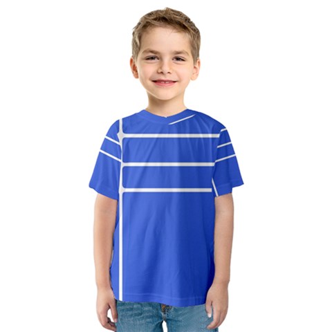 Stripes Pattern Template Texture Blue Kids  Sport Mesh Tee by Nexatart