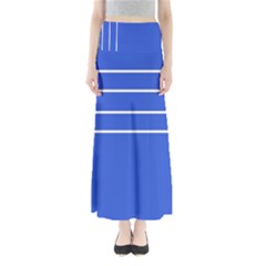 Stripes Pattern Template Texture Blue Full Length Maxi Skirt by Nexatart