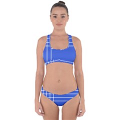 Stripes Pattern Template Texture Blue Cross Back Hipster Bikini Set