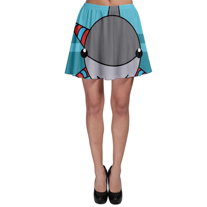 Shark Sea Fish Animal Ocean Skater Skirt