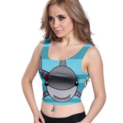 Shark Sea Fish Animal Ocean Crop Top by Nexatart