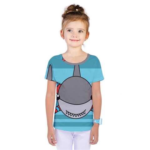 Shark Sea Fish Animal Ocean Kids  One Piece Tee by Nexatart