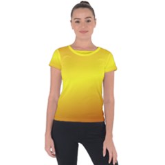 Gradient Orange Heat Short Sleeve Sports Top 