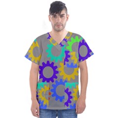 Gear Transmission Options Settings Men s V-neck Scrub Top