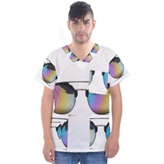 Sunglasses Shades Eyewear Men s V-neck Scrub Top