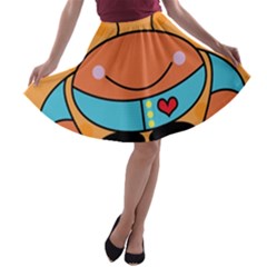 Crab Sea Ocean Animal Design A-line Skater Skirt by Nexatart