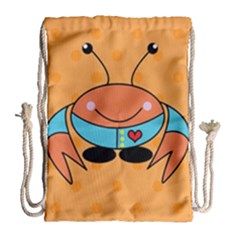 Crab Sea Ocean Animal Design Drawstring Bag (large) by Nexatart