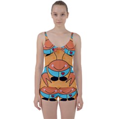 Crab Sea Ocean Animal Design Tie Front Two Piece Tankini