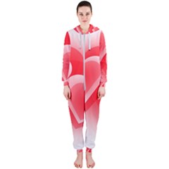 Heart Love Romantic Art Abstract Hooded Jumpsuit (ladies) 