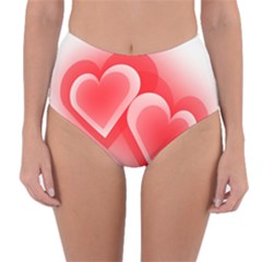 Heart Love Romantic Art Abstract Reversible High-waist Bikini Bottoms