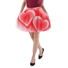 Heart Love Romantic Art Abstract A-line Pocket Skirt by Nexatart