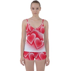 Heart Love Romantic Art Abstract Tie Front Two Piece Tankini by Nexatart