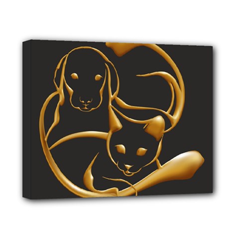 Gold Dog Cat Animal Jewel Dor¨| Canvas 10  X 8  by Nexatart