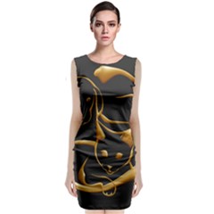 Gold Dog Cat Animal Jewel Dor¨| Classic Sleeveless Midi Dress by Nexatart