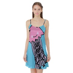 Jellyfish Cute Illustration Cartoon Satin Night Slip by Nexatart