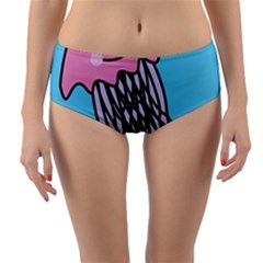 Jellyfish Cute Illustration Cartoon Reversible Mid-waist Bikini Bottoms by Nexatart