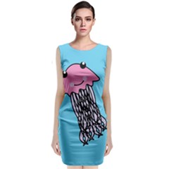 Jellyfish Cute Illustration Cartoon Sleeveless Velvet Midi Dress by Nexatart