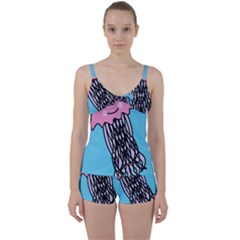 Jellyfish Cute Illustration Cartoon Tie Front Two Piece Tankini