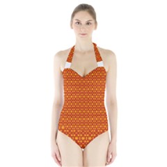 Pattern Creative Background Halter Swimsuit by Nexatart