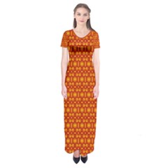 Pattern Creative Background Short Sleeve Maxi Dress by Nexatart