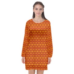 Pattern Creative Background Long Sleeve Chiffon Shift Dress  by Nexatart