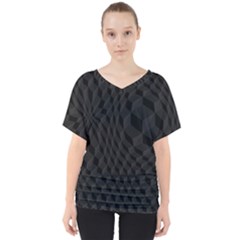 Pattern Dark Black Texture Background V-neck Dolman Drape Top by Nexatart