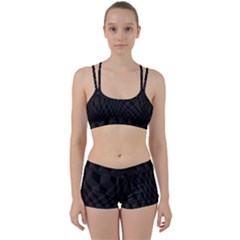 Pattern Dark Black Texture Background Women s Sports Set