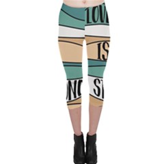 Love Sign Romantic Abstract Capri Leggings  by Nexatart