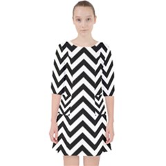 Wave Background Fashion Pocket Dress